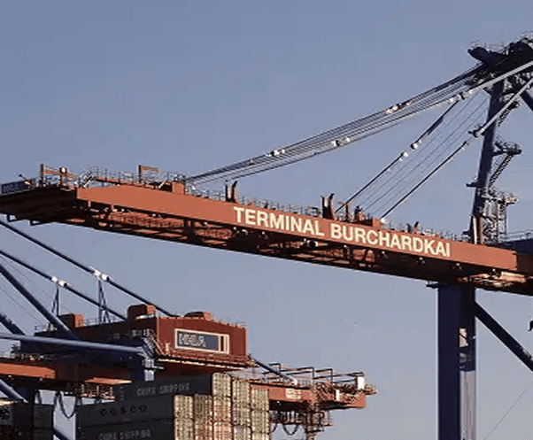 Shipping cranes at a port